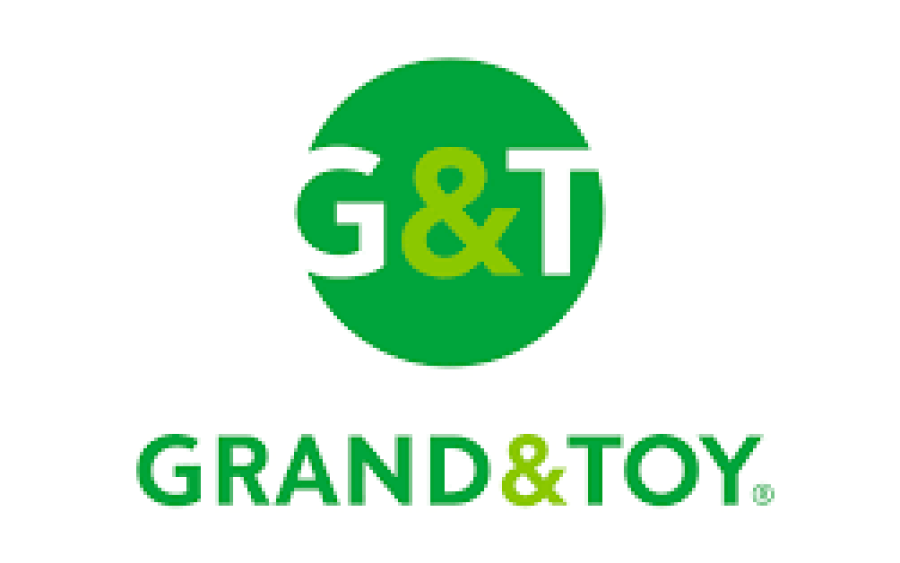 Grand and Toy Logo white markings on green circle
