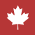 White maple leaf from flag on red background 
